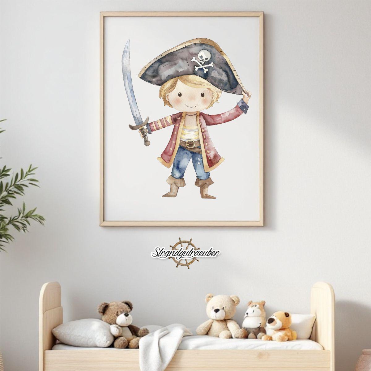 Buegelbild Piratenjunge blonde Haare